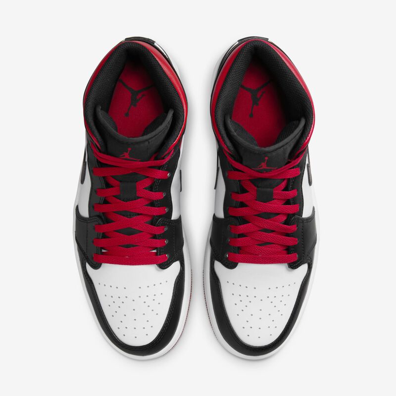 Air Jordan 1 Mid, Blanco/Negro/Rojo gimnasio, hi-res