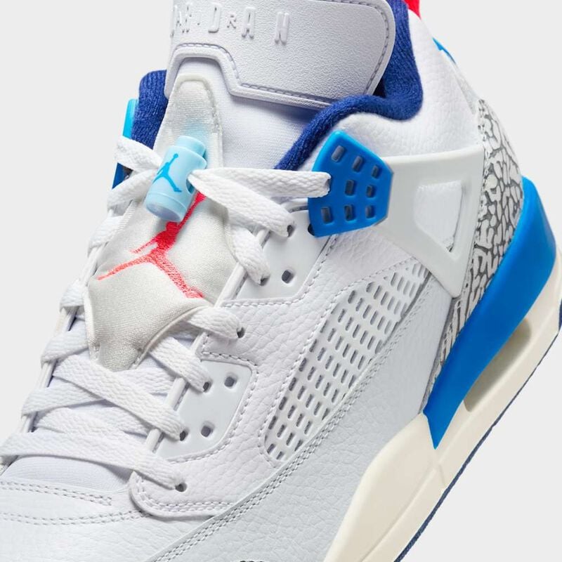 Jordan Spizike Low, Blanco/Lava Caliente-Platino Puro-Azul Vac&iacute;o-Azul Foto, hi-res