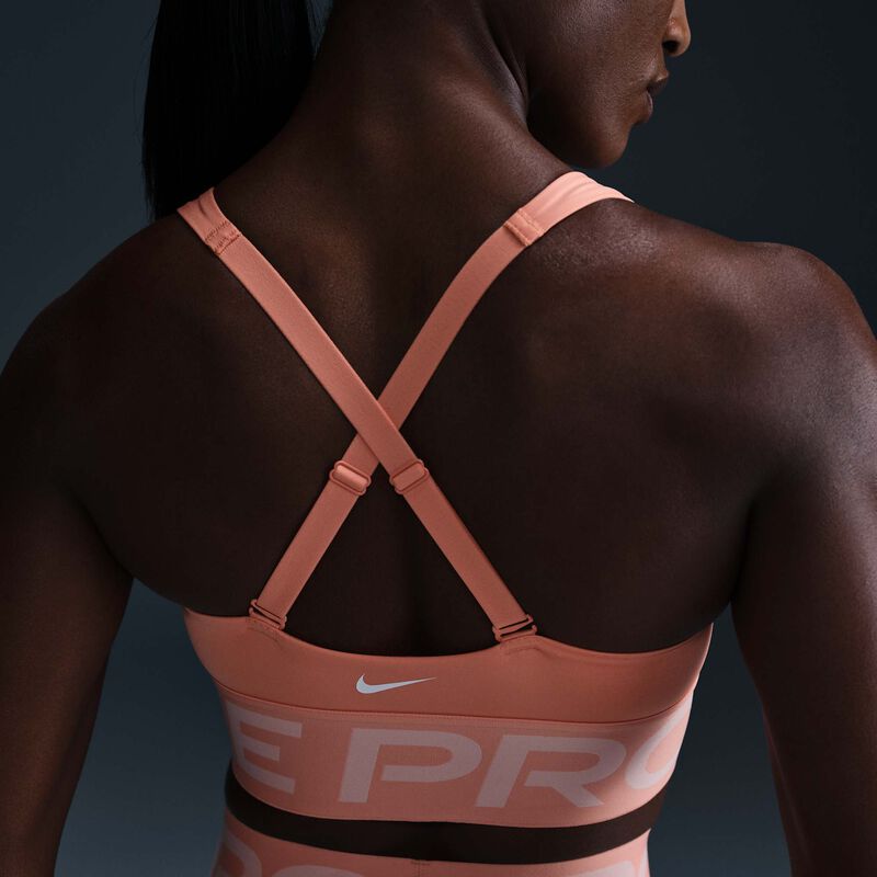 Nike Pro Indy Plunge, Ágata Melocotón/Coral Lavado/Blanco, hi-res