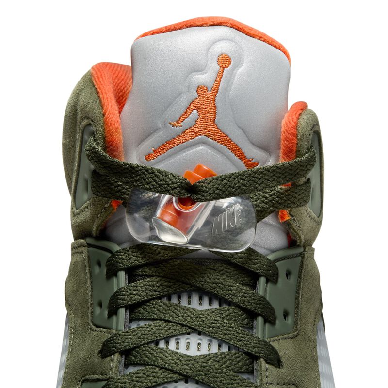 Air Jordan 5 Retro, Oliva Militar/Naranja Solar, hi-res