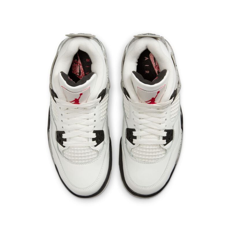Air Jordan 4 Retro, Blanco Cumbre/Cemento Gris/Negro/Fuego Rojo, hi-res