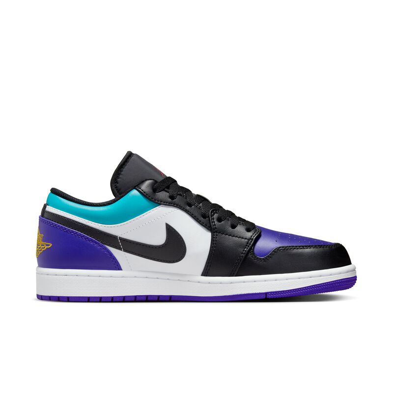 Air Jordan 1 Low, Blanco/Concordia brillante/Aguamarina/Negro, hi-res