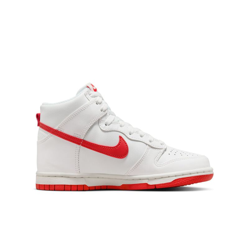 Nike Dunk High, Blanco cumbre/Rojo pista, hi-res