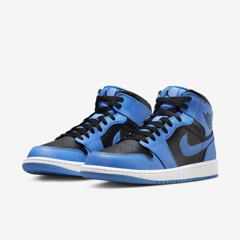 Air Jordan 1 Mid, Azul universitario/Blanco/Negro, hi-res