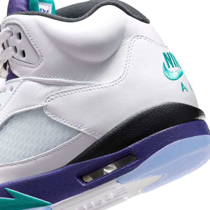 Air Jordan 5 Retro Grape, Blanco/Nueva Esmeralda-Uva Hielo-Negro, hi-res