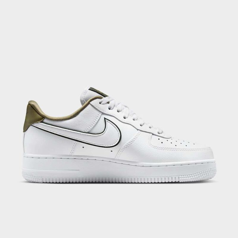 Nike Air Force 1 '07 Essential, Blanco/Sequoia-Oliva Medio, hi-res