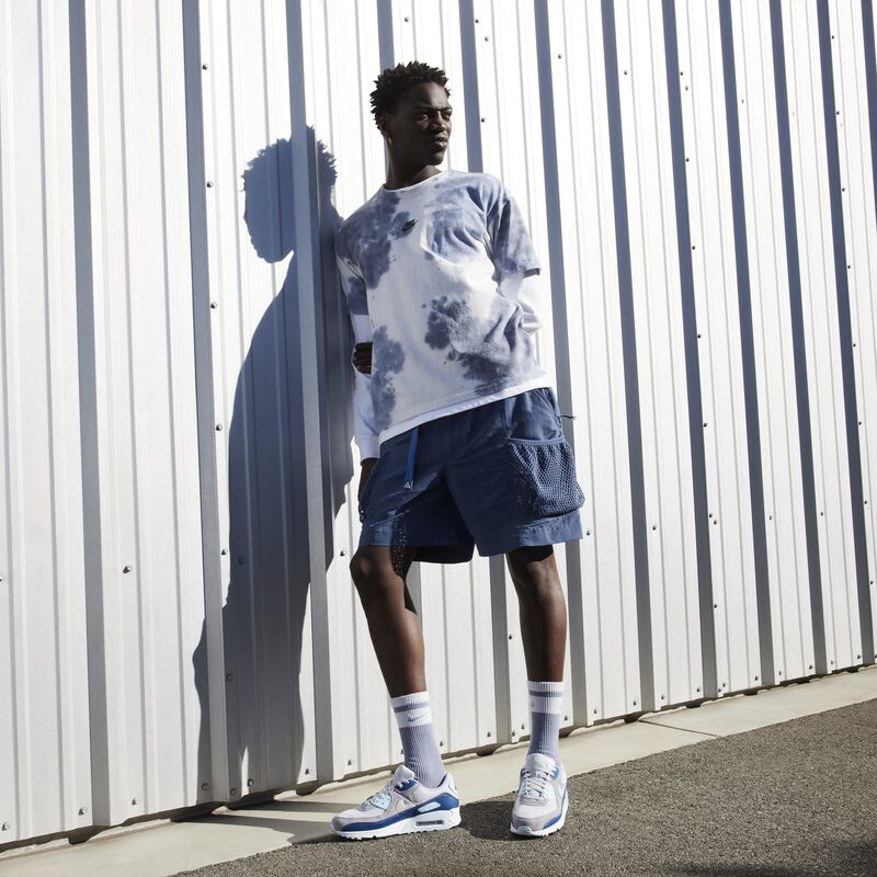 Nike Air Max 90, Platino Puro/Blanco-Azul Glaciar, hi-res