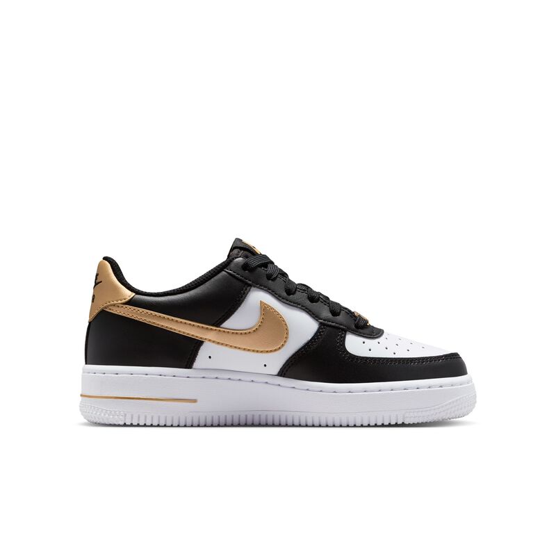 Nike Air Force 1, Negro/Negro/Blanco/Oro metalizado, hi-res