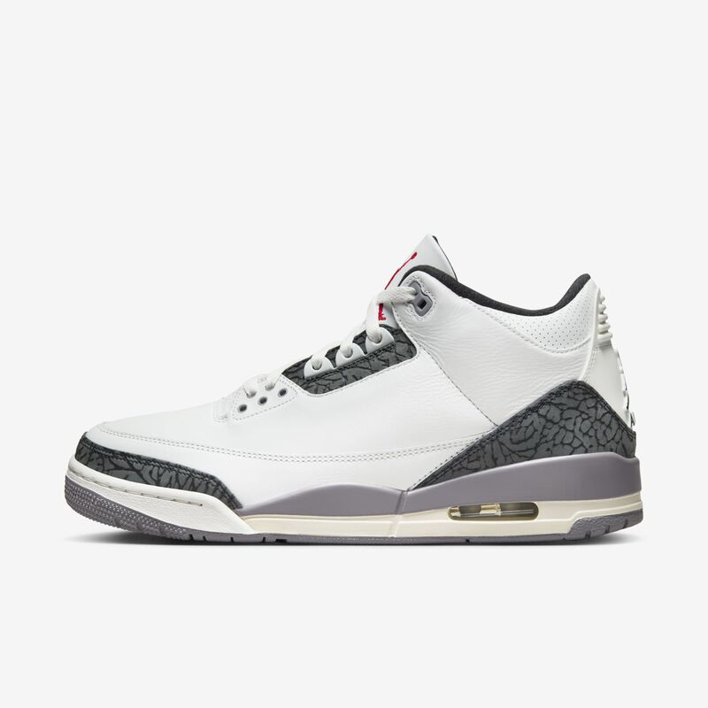 Air Jordan 3 Retro, Blanco Cumbre/Gris Cemento/Negro/Rojo Pasión, hi-res