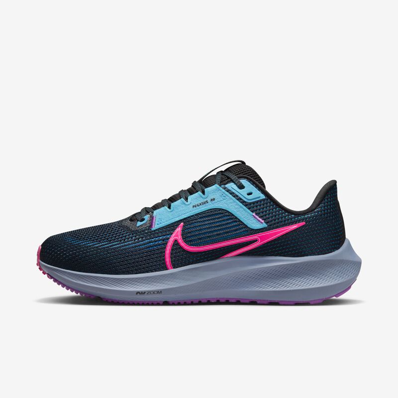 Nike Pegasus 40 SE, Negro/Abismo verde/Azul Báltico/Rosa intenso, hi-res