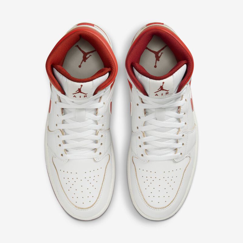 Air Jordan 1 Mid SE, Blanco/Langosta-Duna Rojo-Vela, hi-res