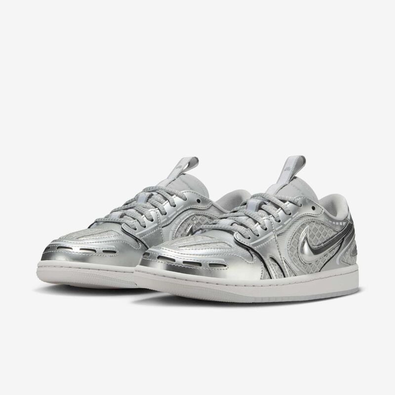 Air Jordan 1 Low Method of Make, Gris Neutro/Blanco Plateado Metalizado, hi-res