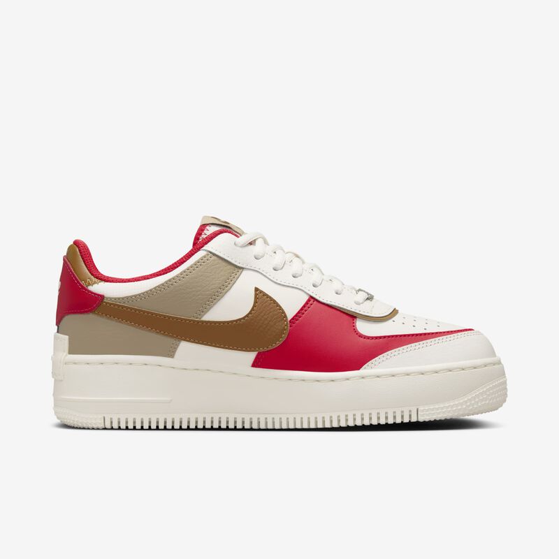 Nike Air Force 1 Shadow, Fantasma/Rojo Fuego/Caqui/Bronceado Británico Claro, hi-res