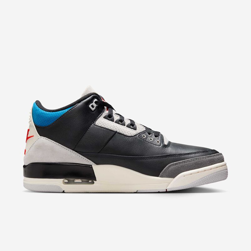 Air Jordan 3 Retro, Negro/Gris neutro/Azul militar/Chile Rojo, hi-res