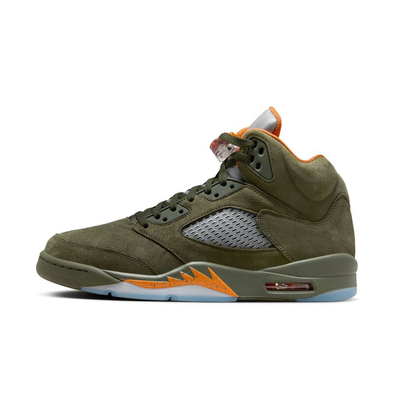 Air Jordan 5 Retro, Oliva Militar/Naranja Solar, hi-res