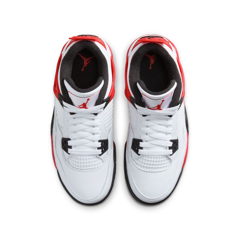Air Jordan 4 Retro, Blanco/Rojo fuego-negro-gris neutro, hi-res