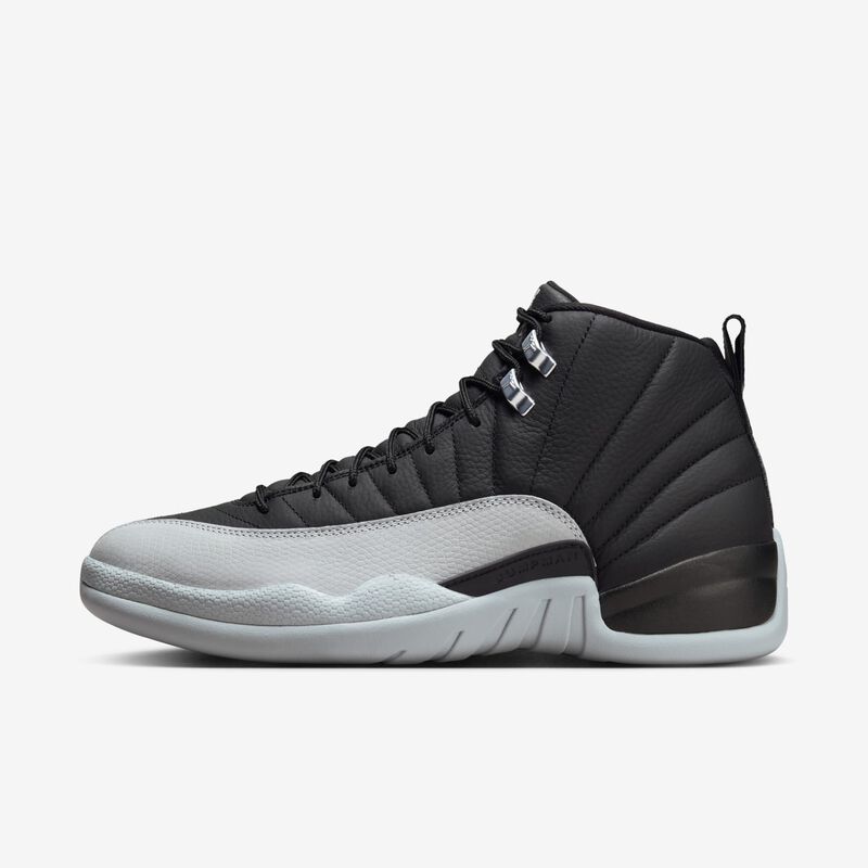 Air Jordan 12 Retro, Negro/Blanco/Gris Lobo, hi-res