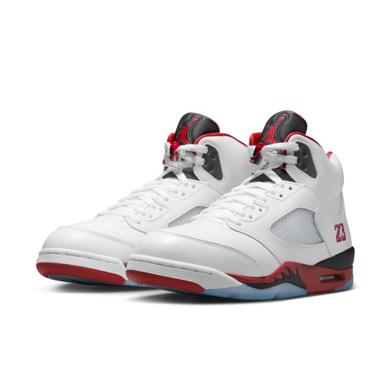Air Jordan 5 Fire Red "Black Tongue", Blanco/Negro/Rojo fuego, hi-res