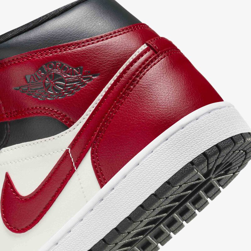 Air Jordan 1 Mid, Vela/Rojo gimnasio-Apagado Noir-Blanco, hi-res