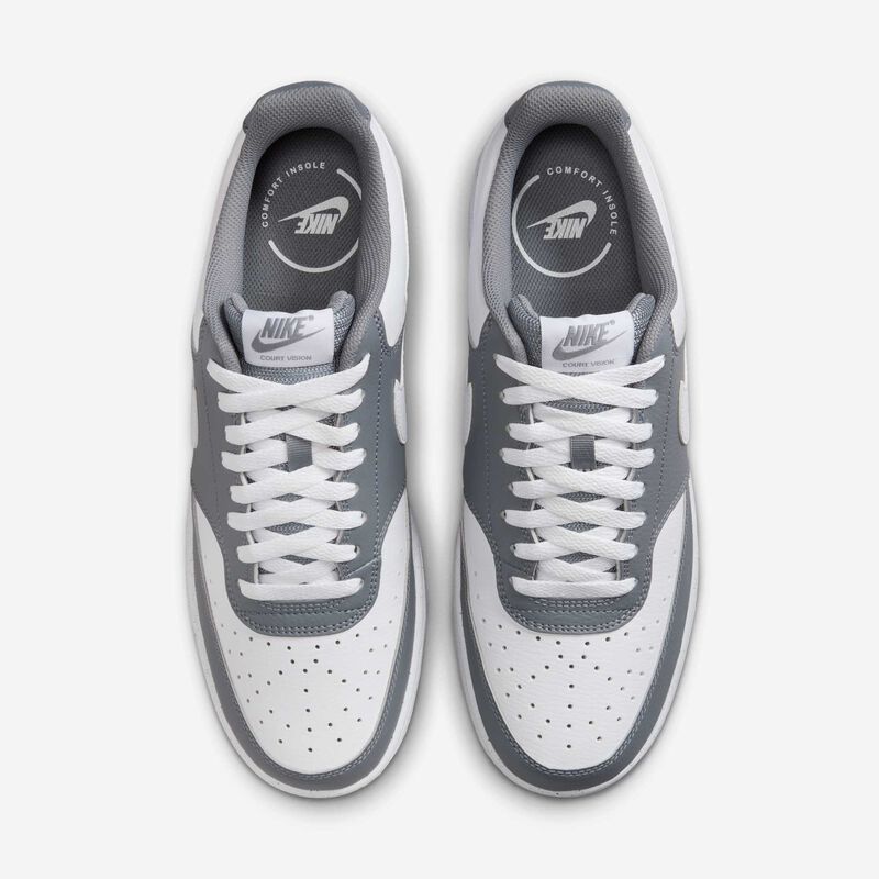Nike Court Vision Low, Gris frío/Blanco/Blanco, hi-res