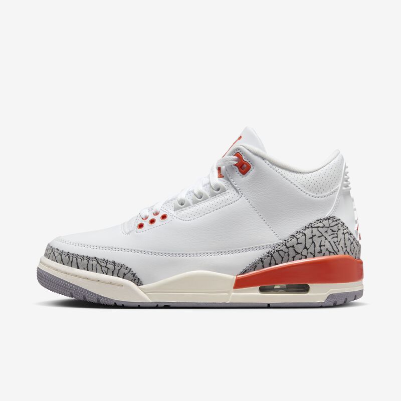 Air Jordan 3 Retro, Blanco/Arcilla cósmica-Vela-Gris cemento, hi-res