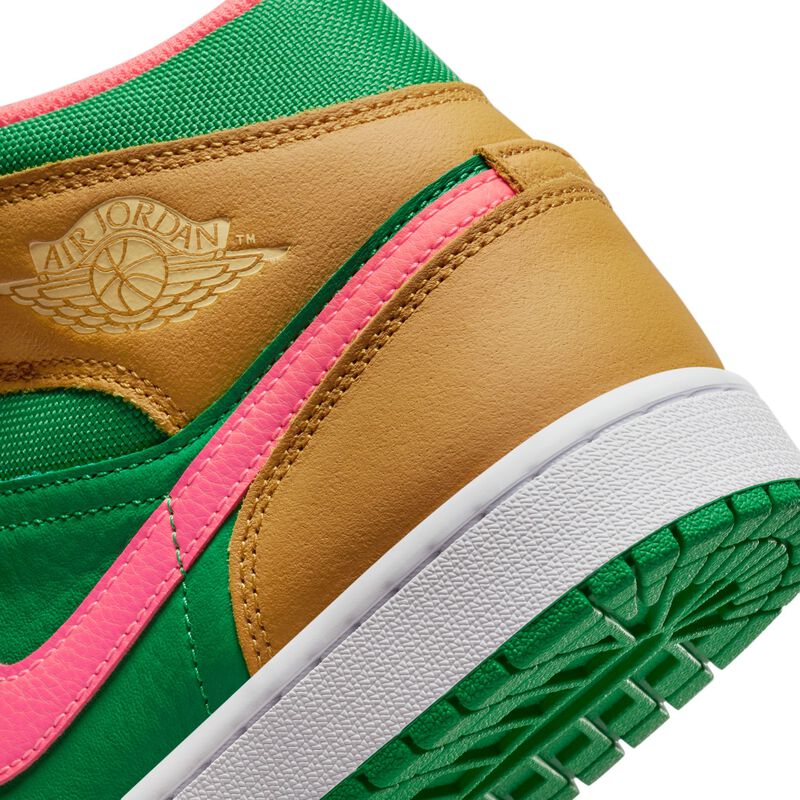 Air Jordan 1 Mid SE, Chutney/Verde suerte/Ponche caliente/Oro celeste, hi-res