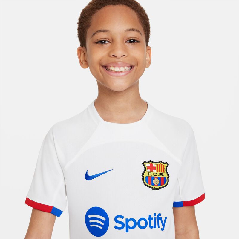 FC Barcelona visitante 2023/24 Stadium, Blanco/Azul real/Rojo universitario/Azul real, hi-res