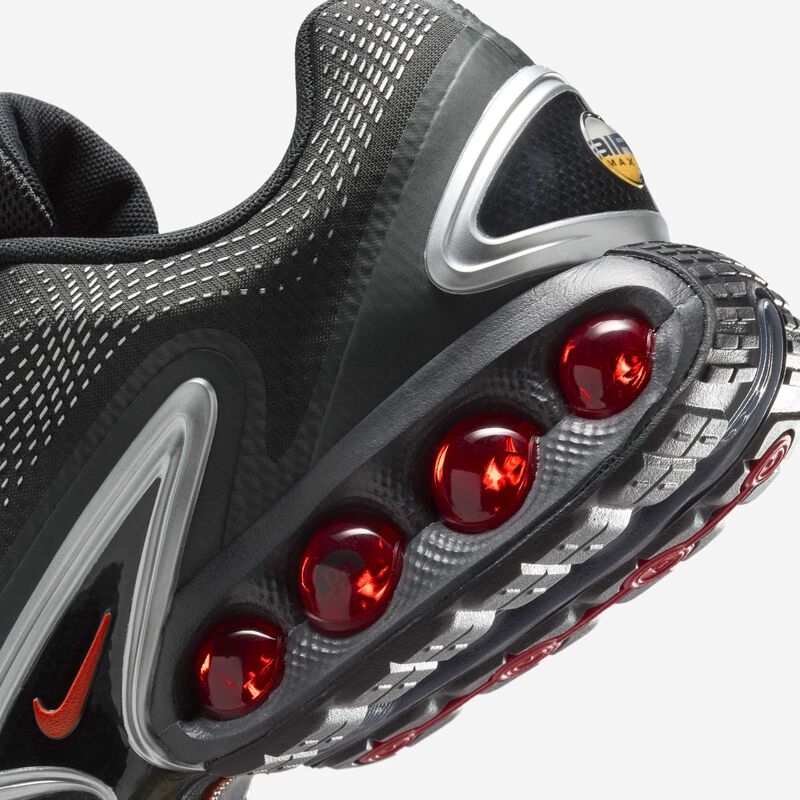 Nike Air Max Dn, Negro/Negro/Plata Metalizado/Rojo Universitario, hi-res