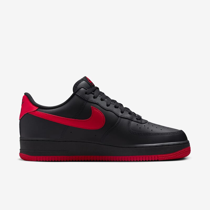 Nike Air Force 1 '07, Negro/Rojo Universitario-Negro, hi-res