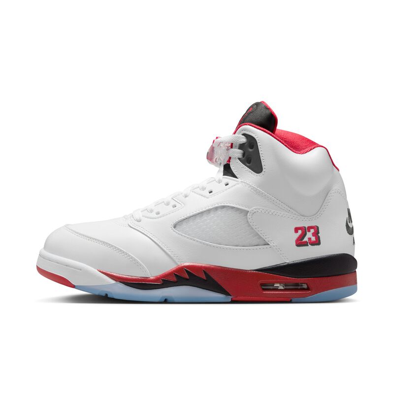 Air Jordan 5 Fire Red "Black Tongue", Blanco/Negro/Rojo fuego, hi-res