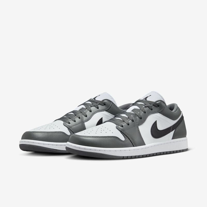 Air Jordan 1 Low, Blanco/Negro-Gris Hierro, hi-res