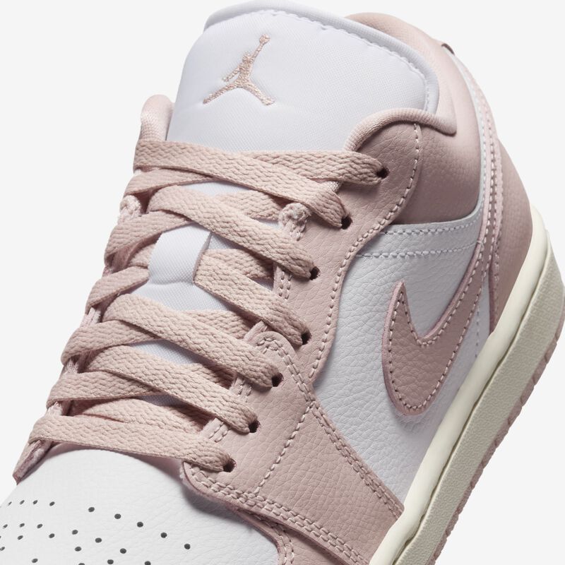Air Jordan 1 Low, Blanco/Rosa Oxford-Vela, hi-res