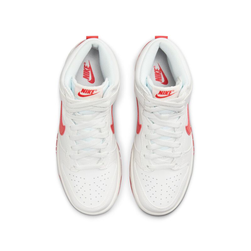 Nike Dunk High, Blanco cumbre/Rojo pista, hi-res