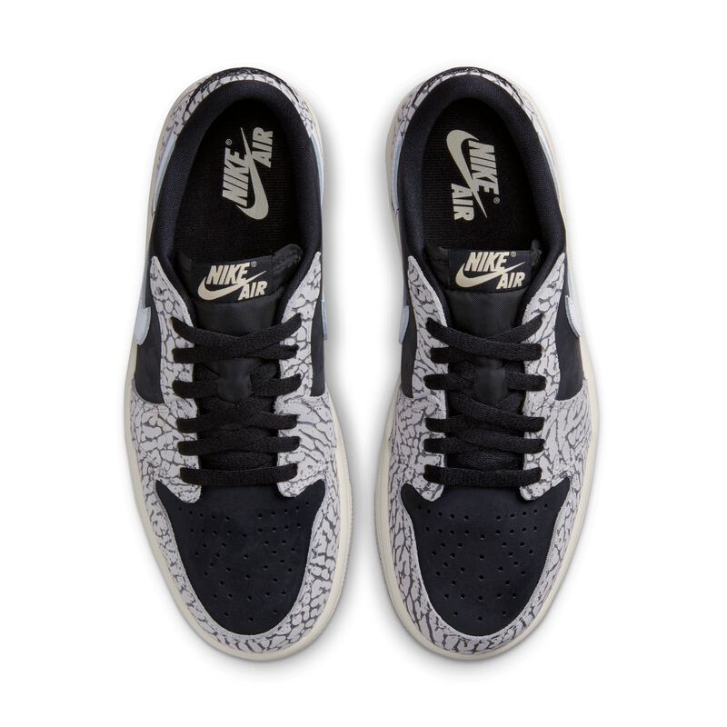 Air Jordan 1 Low OG, Negro/Gris técnico/Blanco/Muselina, hi-res