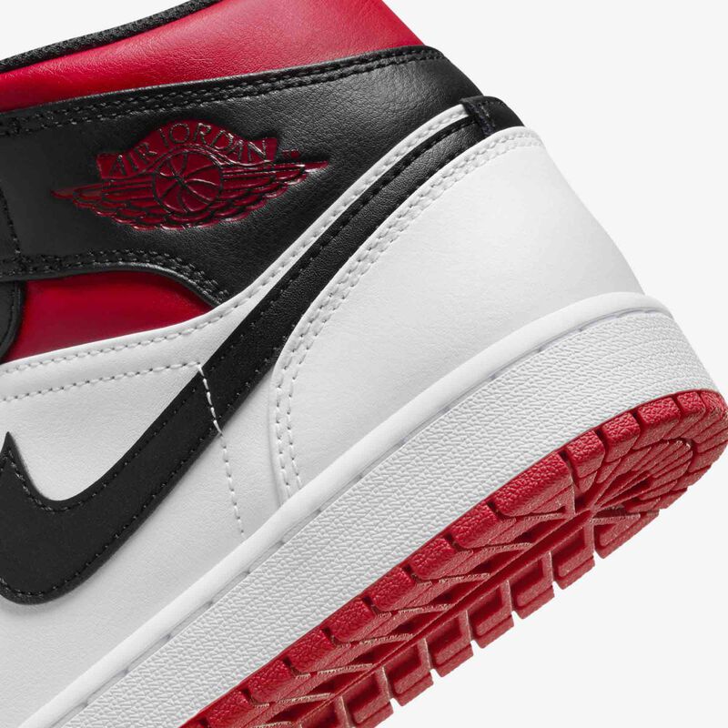 Air Jordan 1 Mid, Blanco/Negro/Rojo gimnasio, hi-res