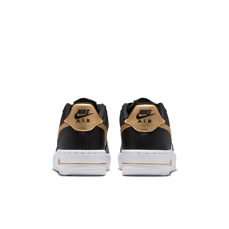 Nike Air Force 1, Negro/Negro/Blanco/Oro metalizado, hi-res