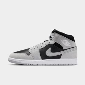 Air Jordan 1 Mid, Gris humo claro/Negro/Blanco, hi-res