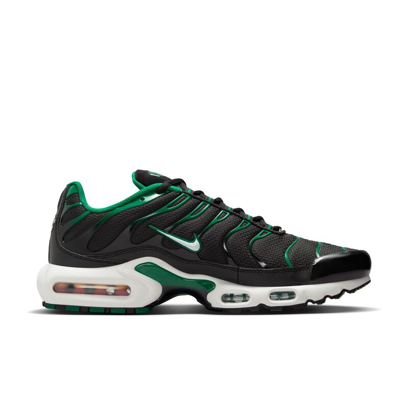 Nike Air Max Plus, Negro/Malaquita/Goma Marrón Claro/Blanco, hi-res