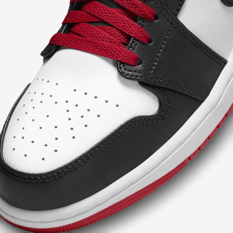 Air Jordan 1 Mid, Blanco/Negro/Rojo gimnasio, hi-res