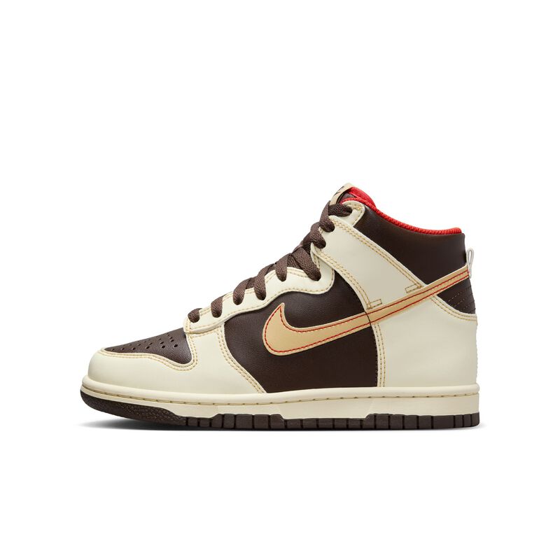 Nike Dunk High, Marrón barroco/Leche de coco/Rojo místico/Sésamo, hi-res