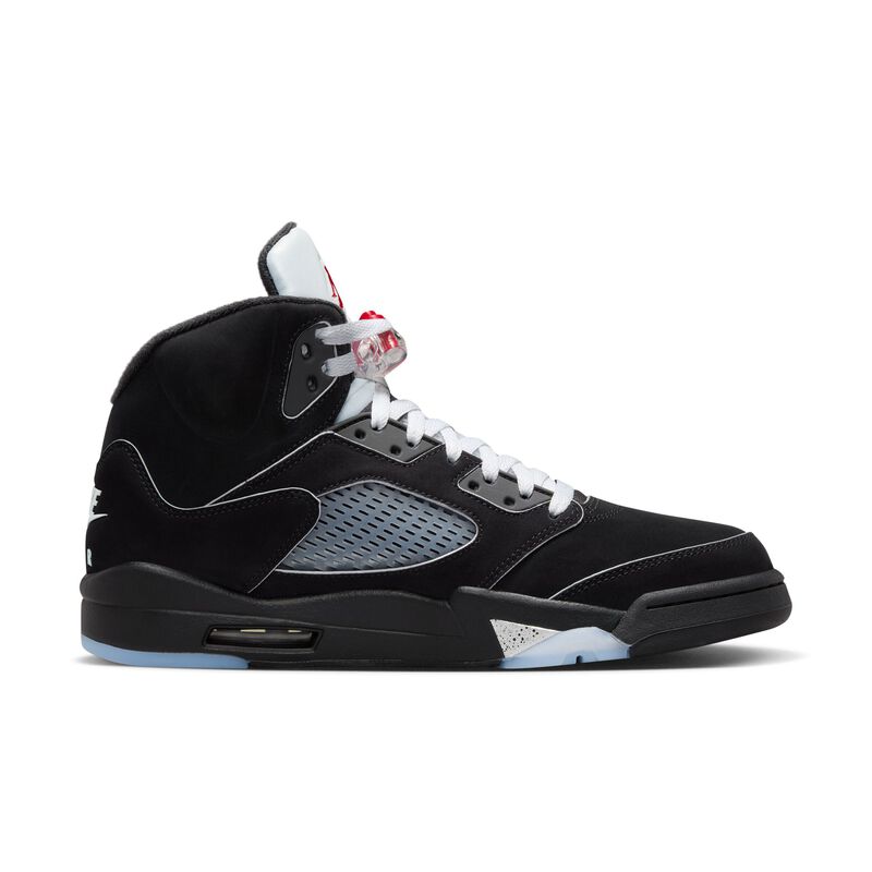 Air Jordan 5 Retro, Negro/Plata Metalizado/Rojo Fuego/Blanco, hi-res