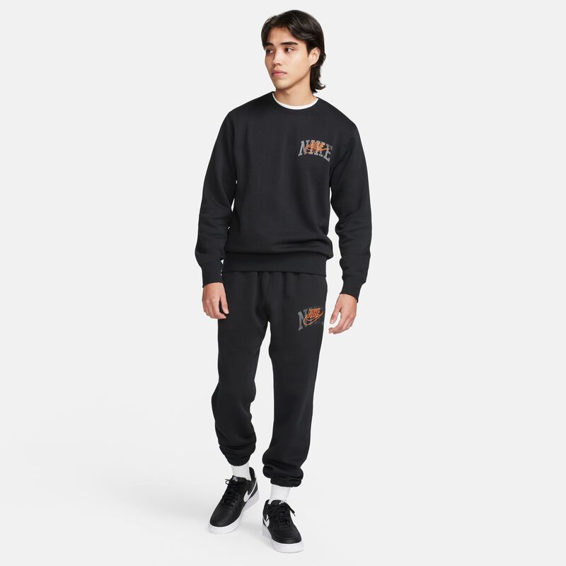 Nike Club Fleece, Negro/Naranja De Seguridad, hi-res