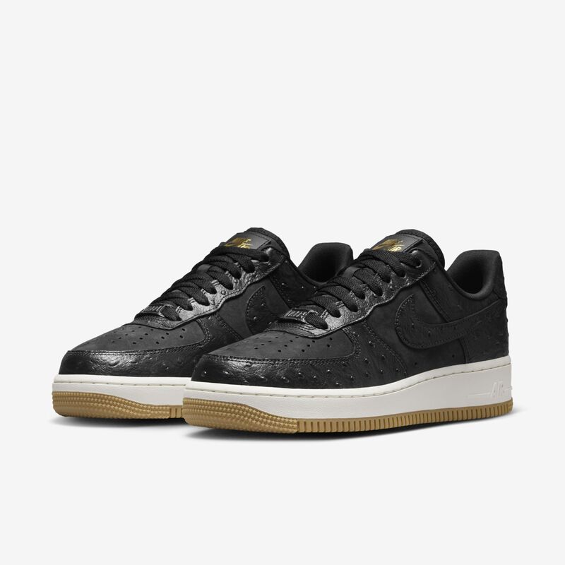 Nike Air Force 1 '07 LX, Negro/Negro-Sail-Goma Marrón Claro, hi-res