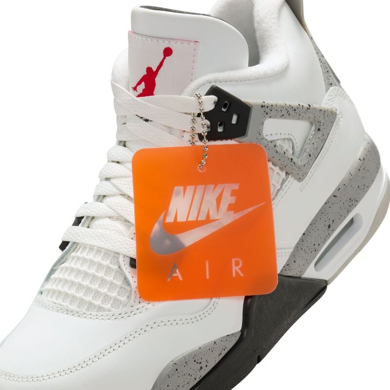 Air Jordan 4 Retro, Blanco Cumbre/Cemento Gris/Negro/Fuego Rojo, hi-res