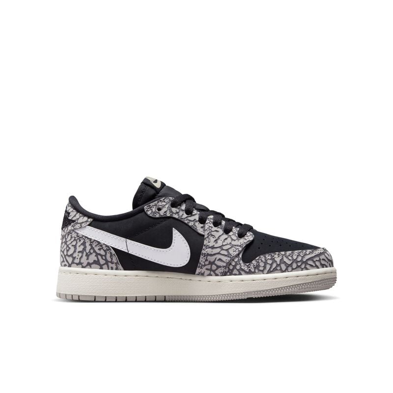 Air Jordan 1 Low OG, Negro/Gris tecnológico/Blanco/Muselina, hi-res
