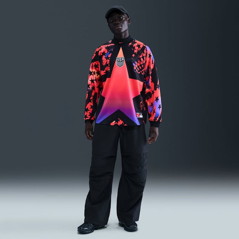 USMNT Authentic Goalkeeper, Negro/Carmes&iacute; brillante/Carmes&iacute; brillante, hi-res