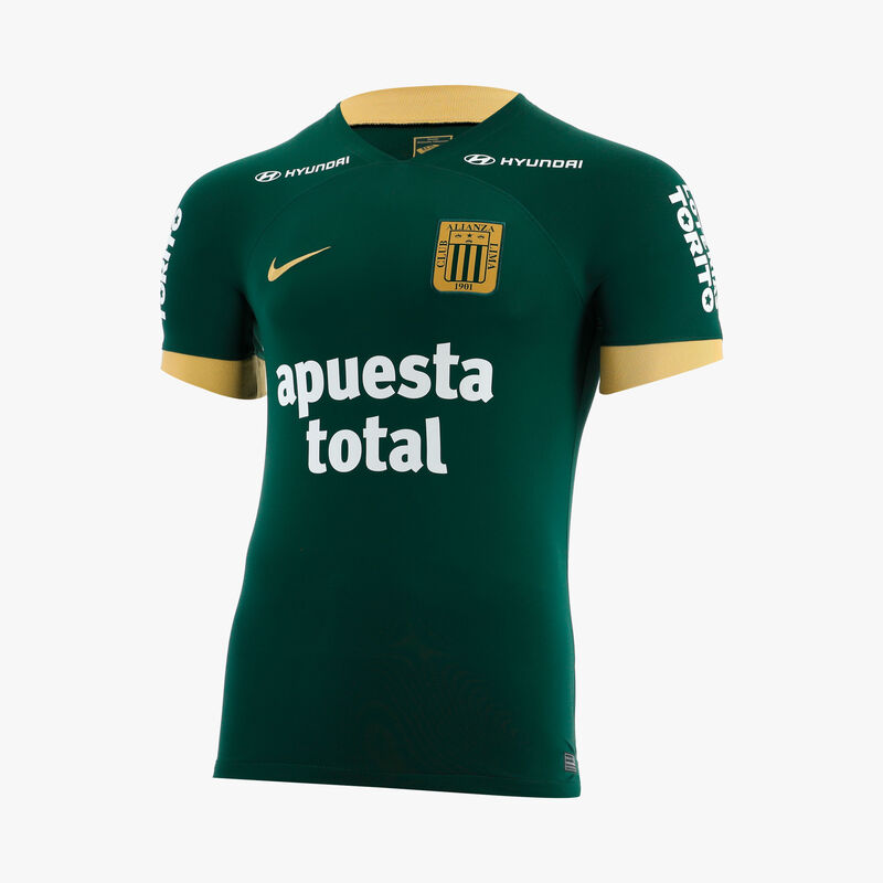 Nike Camiseta Alianza Lima 2024 Visita Estampada, Verde/Dorado, hi-res