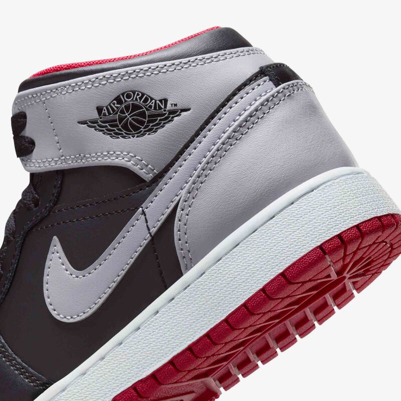 Air Jordan 1 Mid, Negro/Fuego Rojo/Blanco/Cemento, hi-res