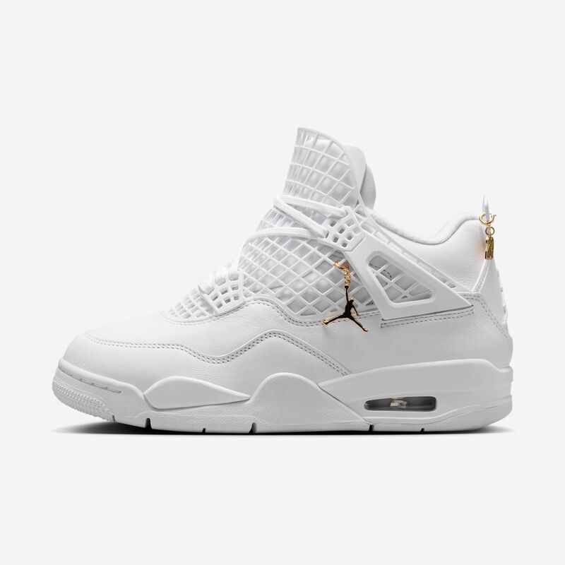 Air Jordan 4 Net, Blanco/Oro Metalizado/Fantasma, hi-res