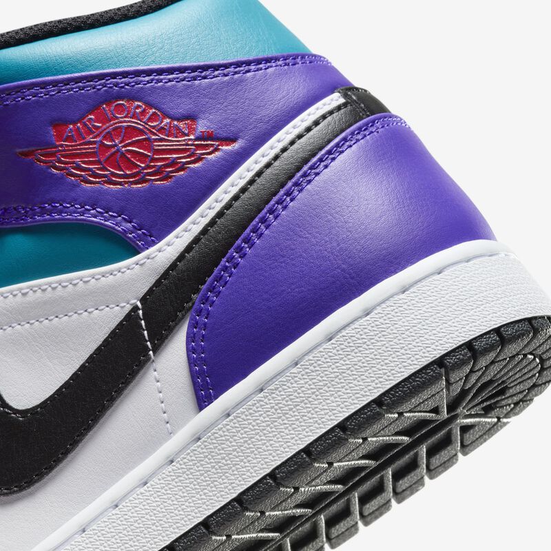 Air Jordan 1 Mid, Blanco/Concordia brillante/Rojo genuino/Negro, hi-res